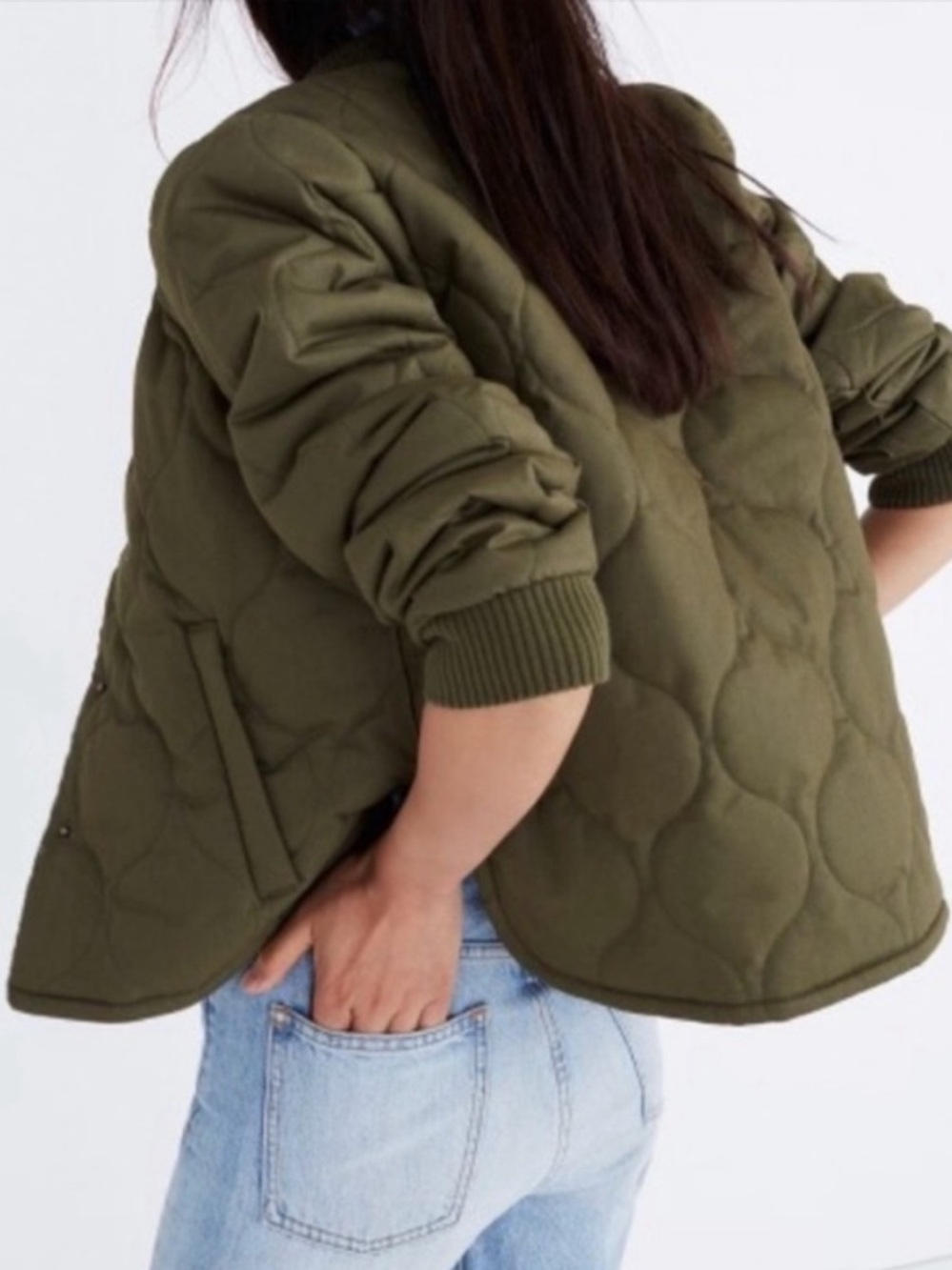 Madewell Quilted Olive Green Jacket - Picture 7 of 8
